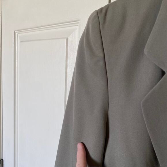 Talbots Blazer 1980s Khaki Green 100% Wool Pockets Shoulder Pads Women’s 8 - Picture 11 of 13